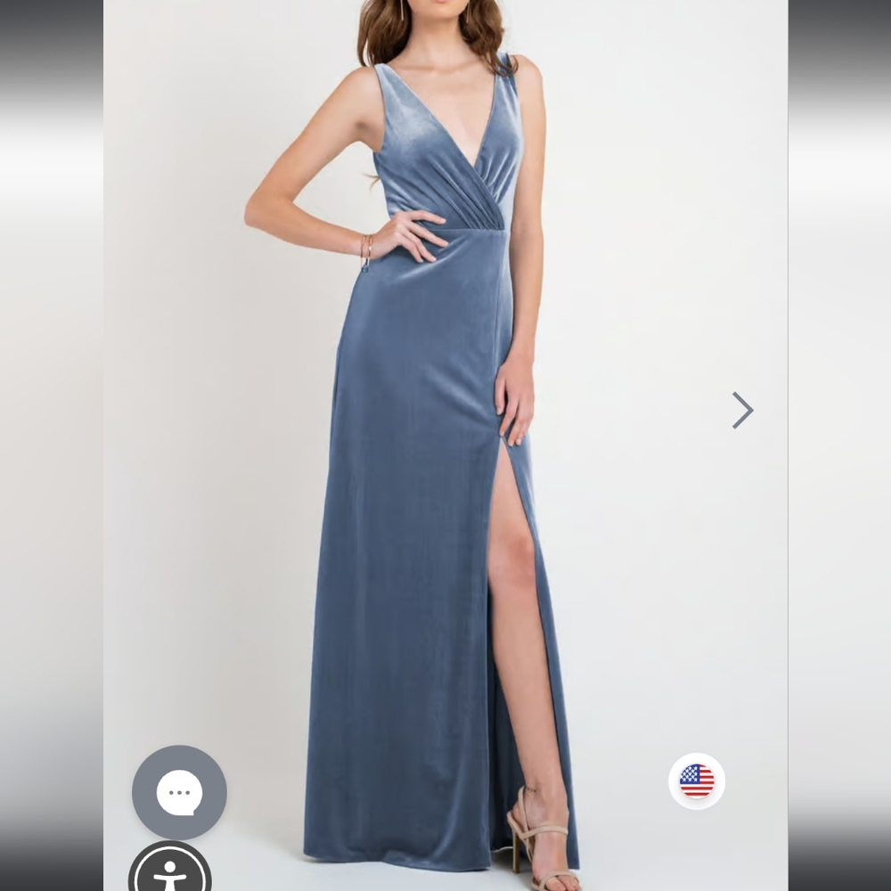 Jenny Yoo Devon in Bluestone Blue Size 10 Dress Gown Bridesmaids